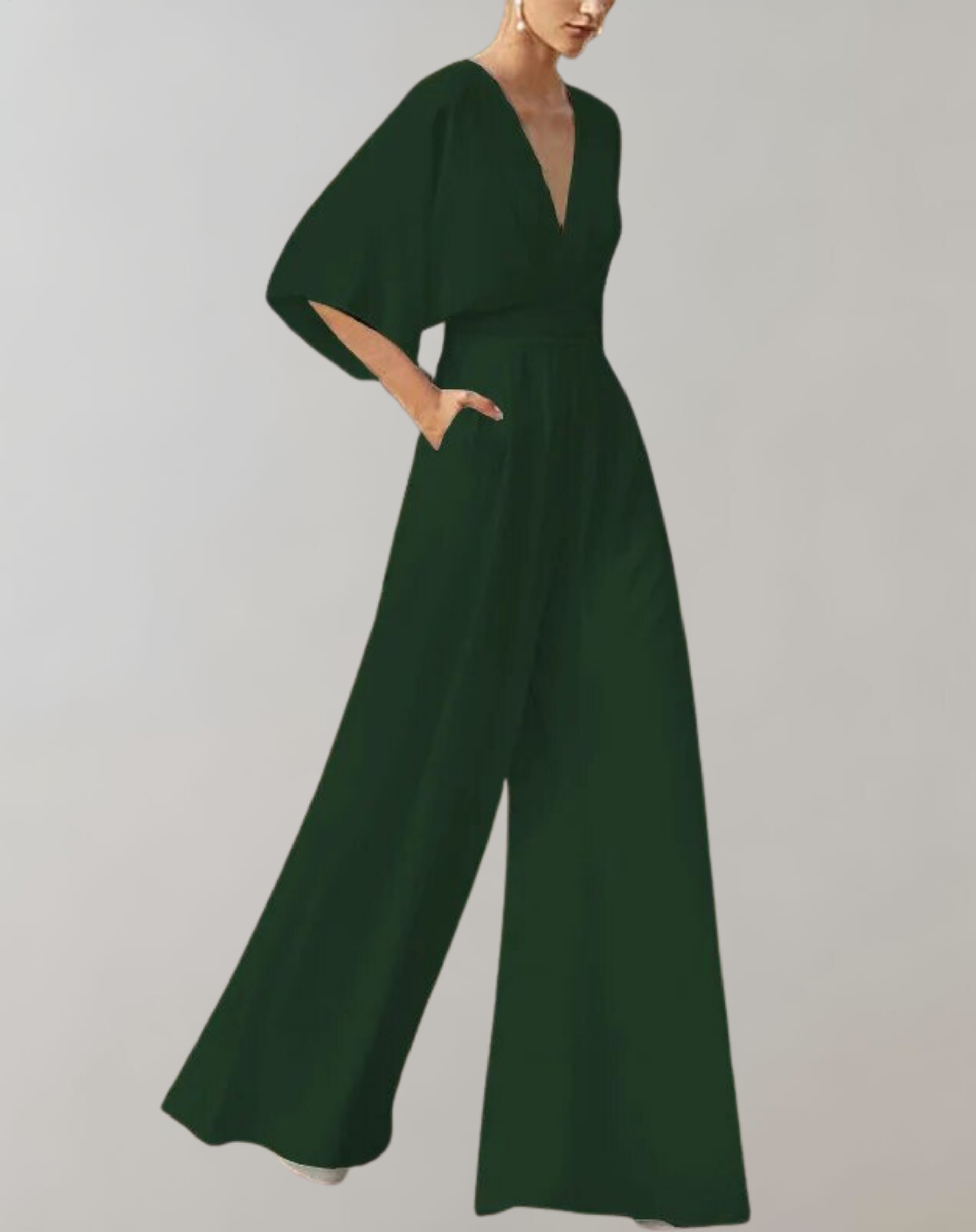 Esmeralda | Women's V-Neck Wide-Leg Jumpsuit
