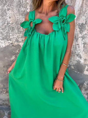 Floral Shoulder Maxi Dress