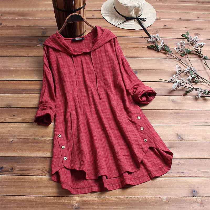 Amara™ Plaid Cozy Hoodie Dress