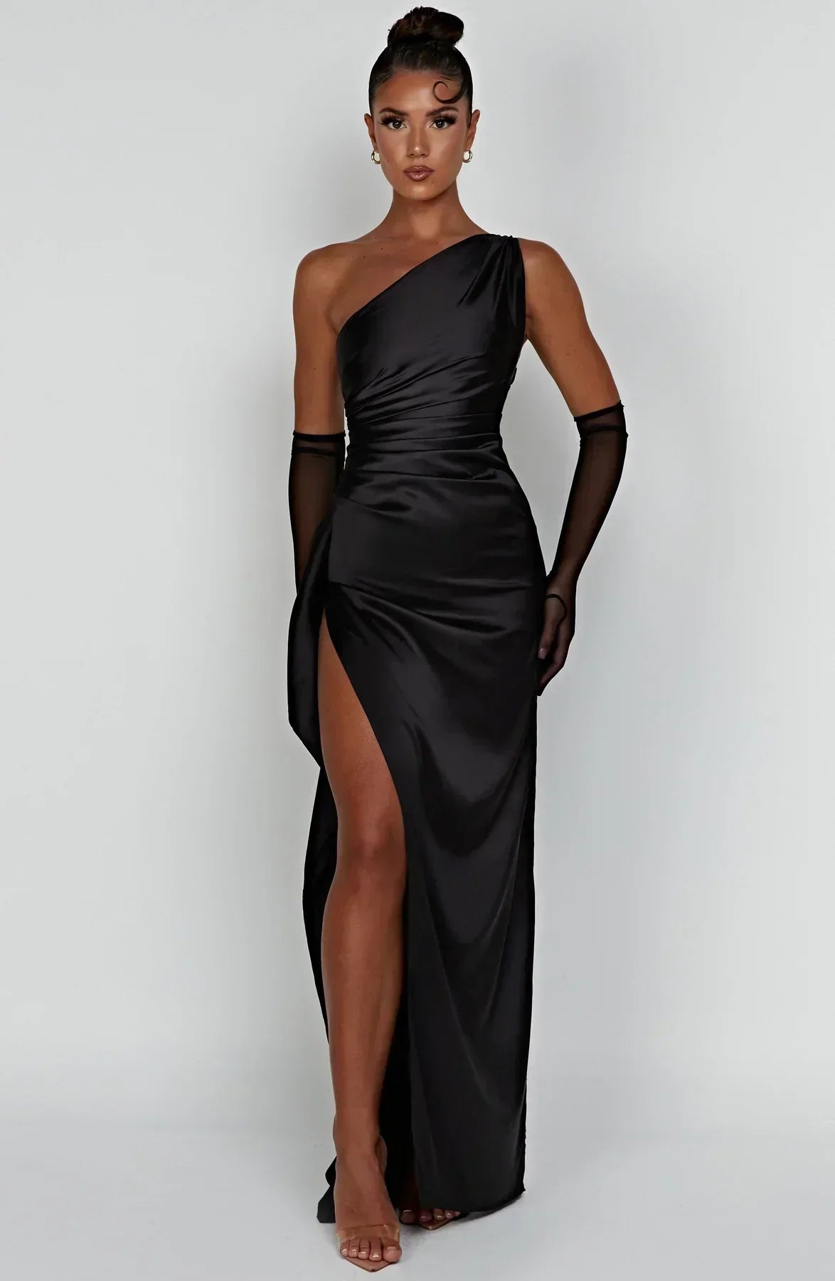 Fallon | Women's Ruched One-Shoulder Maxi Dress
