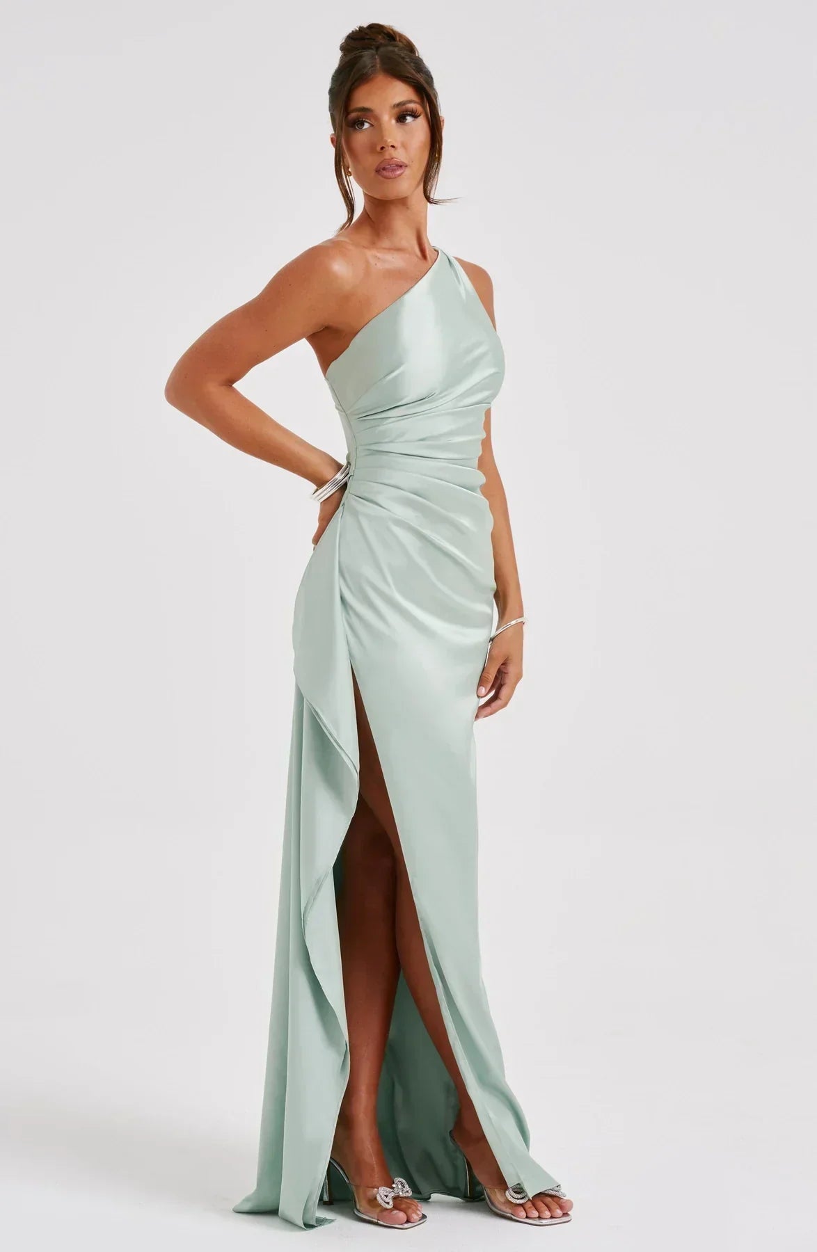 Fallon | Women's Ruched One-Shoulder Maxi Dress