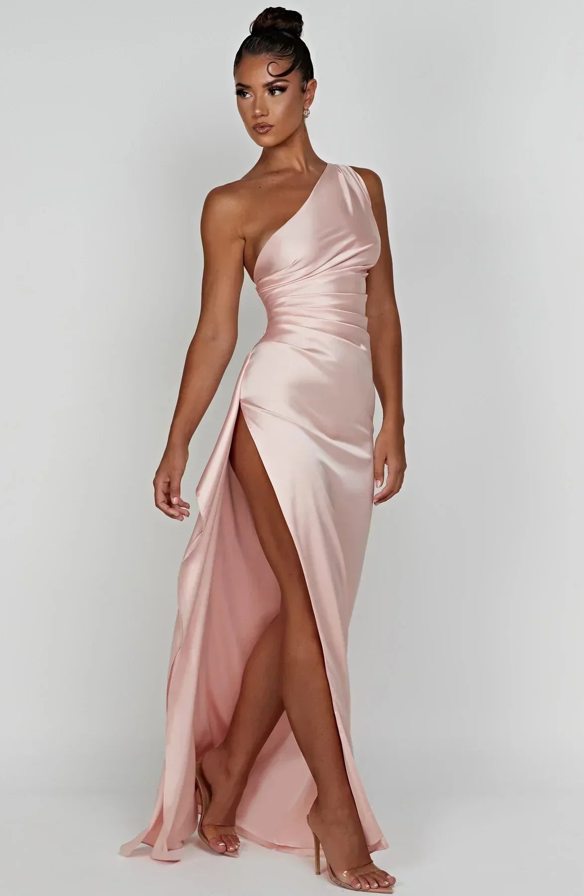 Fallon | Women's Ruched One-Shoulder Maxi Dress