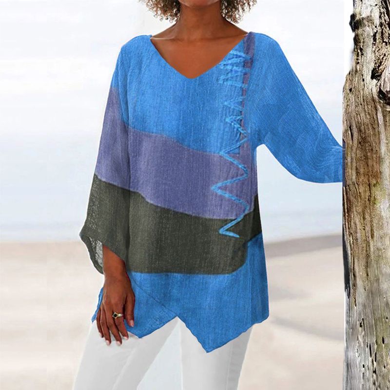 Crystal™ | V-Neck Artistic Long Shirt