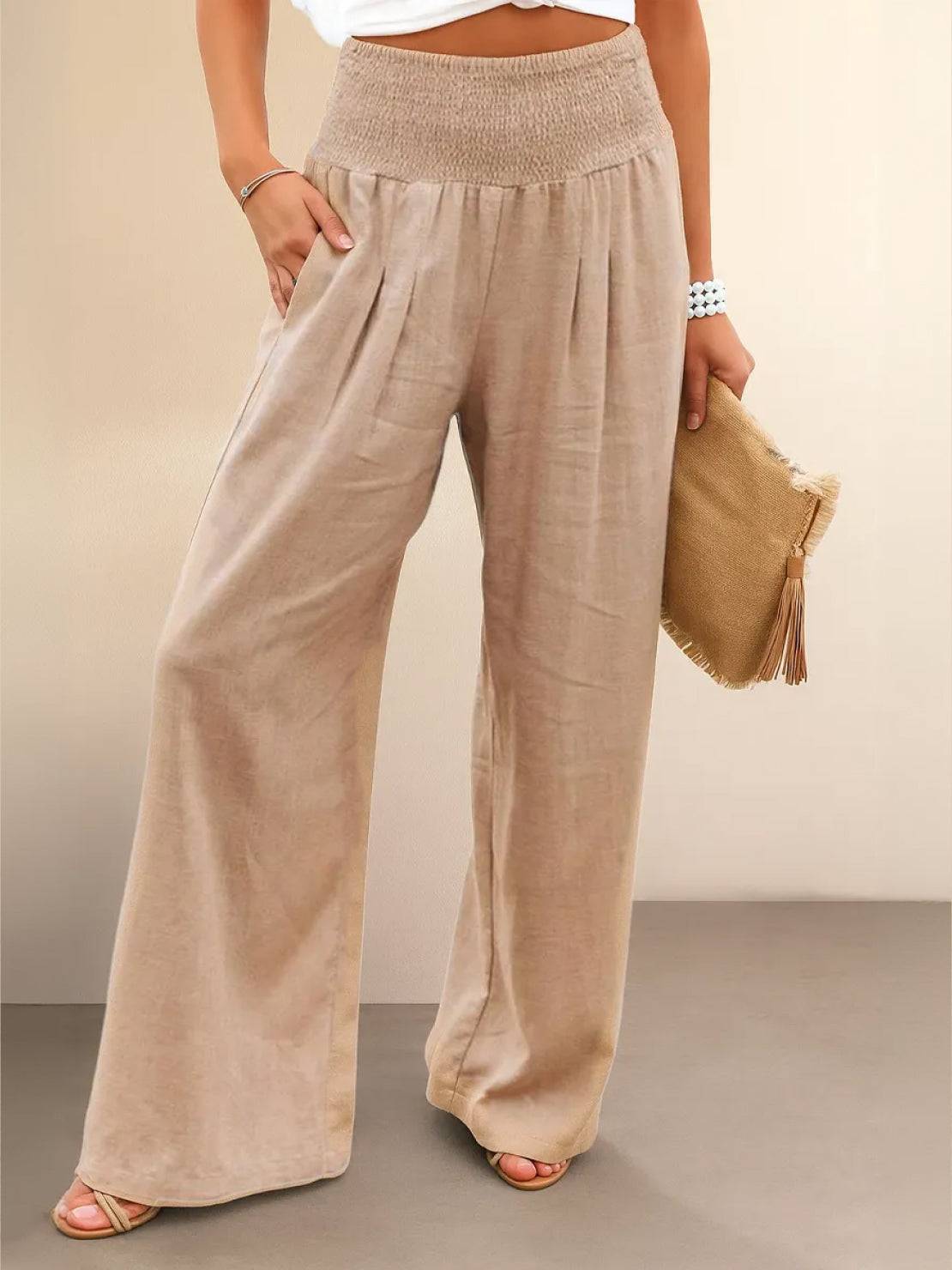 Dune | Women's High-Waisted Wide-Leg Pants with Smocked Waist