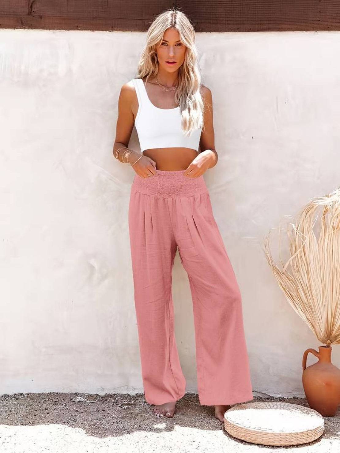 Dune | Women's High-Waisted Wide-Leg Pants with Smocked Waist