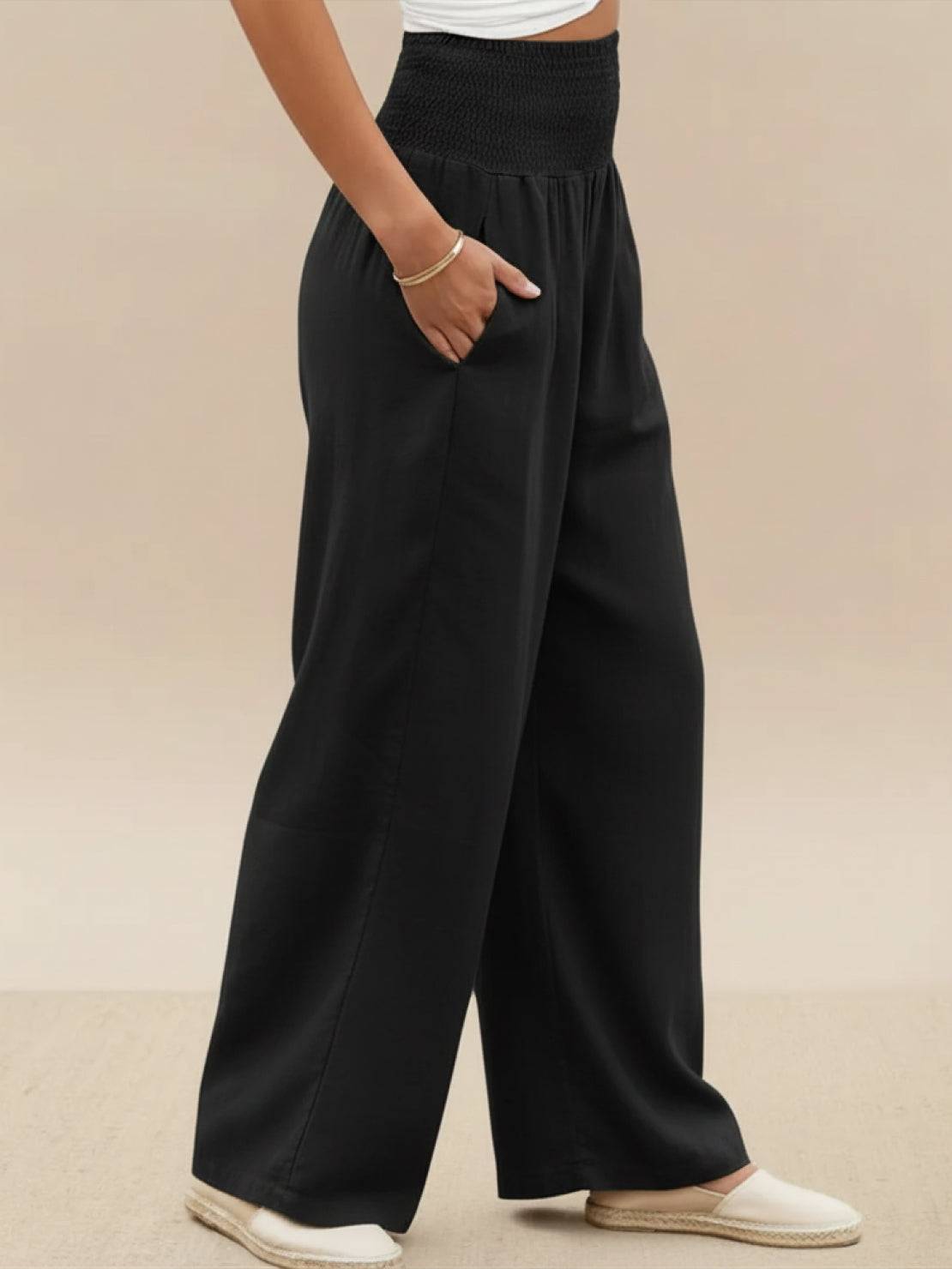 Dune | Women's High-Waisted Wide-Leg Pants with Smocked Waist