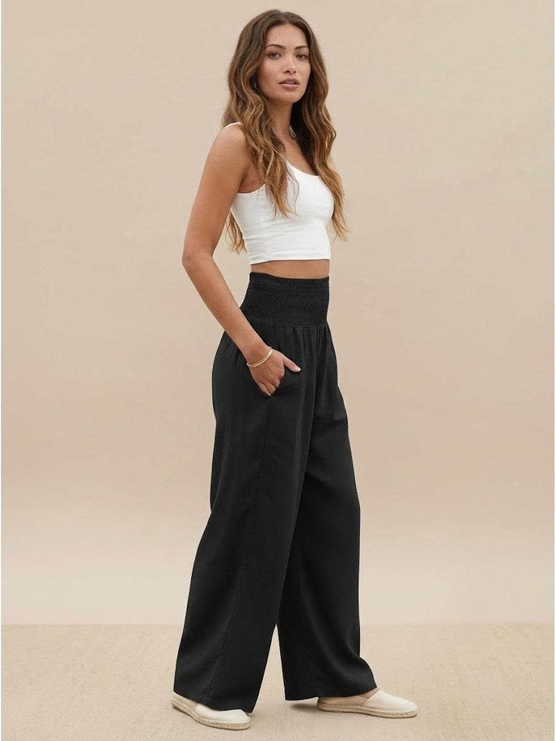 Dune | Women's High-Waisted Wide-Leg Pants with Smocked Waist
