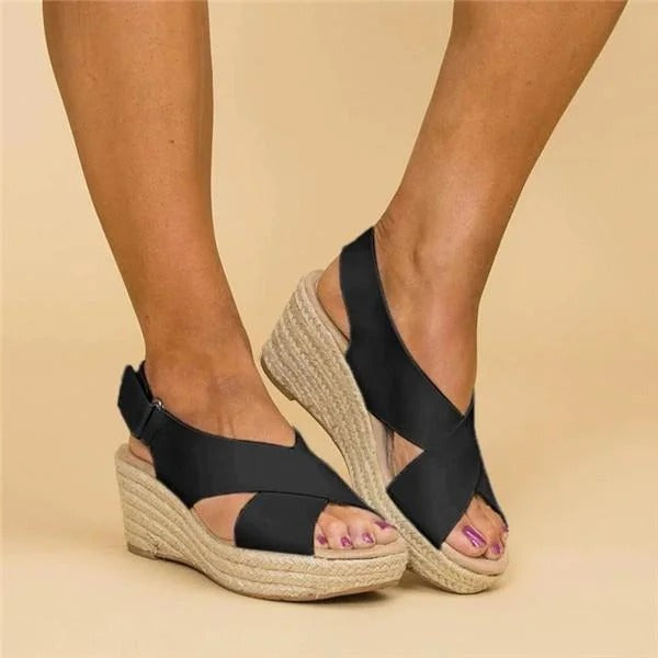 Paloma | Women's Cross-Strap Espadrille Wedge Sandals