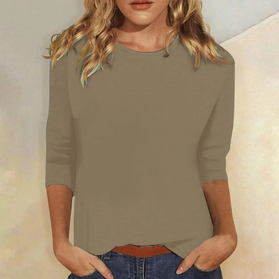 Stella | Women's Casual Crew Neck Top with 3/4 Sleeves