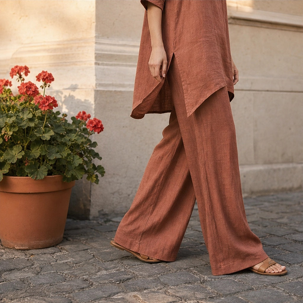 Relaxed Wide-Leg Two-Piece Set