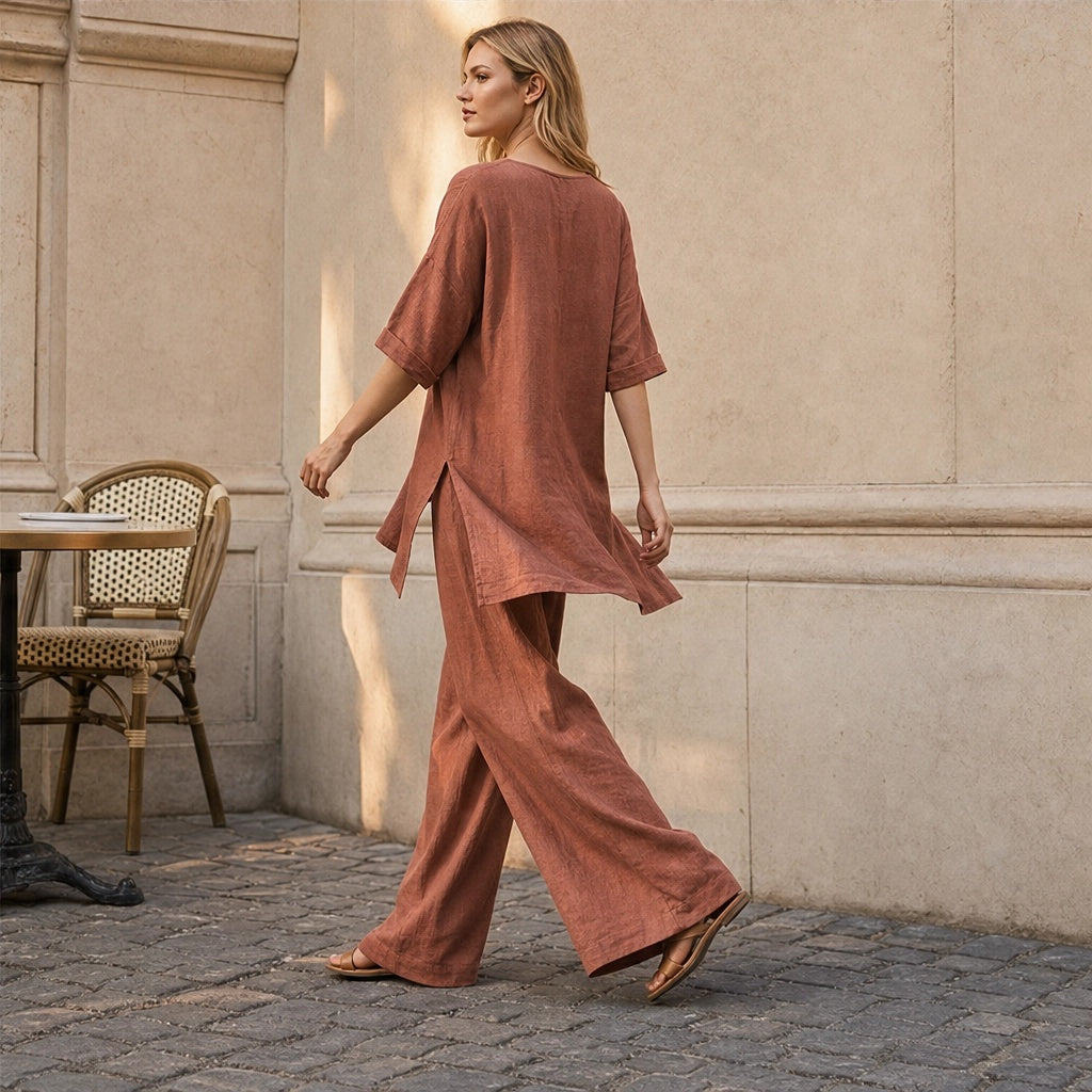 Relaxed Wide-Leg Two-Piece Set