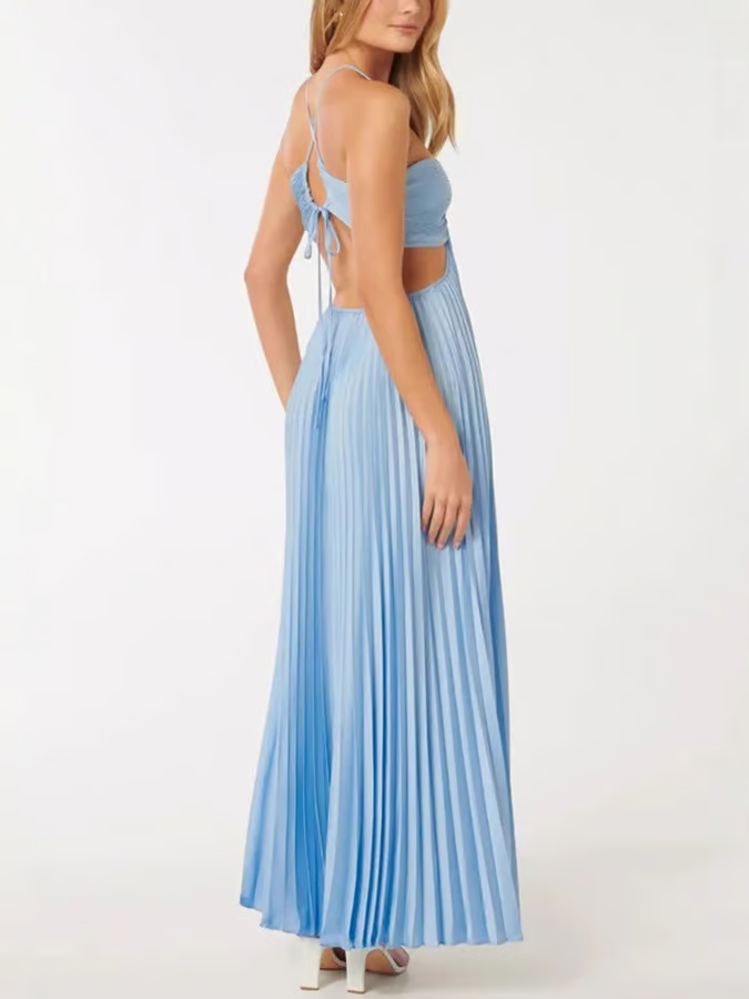 Orchid | Women's Halter Maxi Dress for Wedding Guests - Evening Elegance