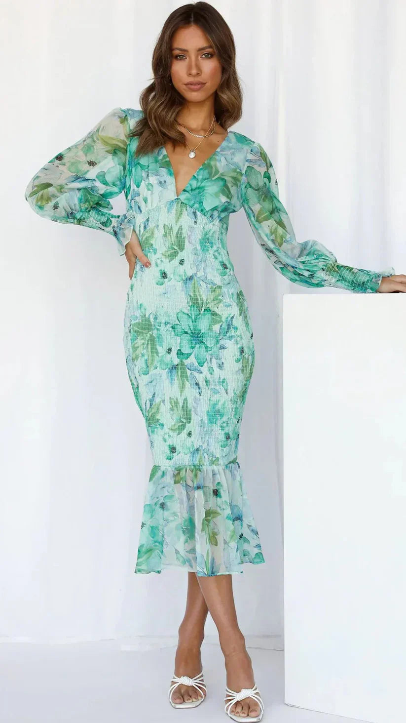 Julia | Floral Evening Dress for Women - Perfect for Wedding Guests