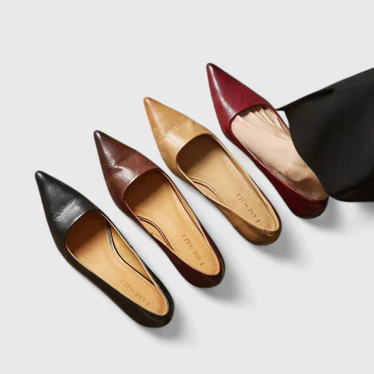 Vera | Burgundy Women's Slingback Kitten Heels with Pointed Toe