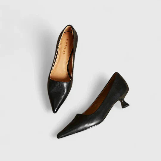 Vera | Burgundy Women's Slingback Kitten Heels with Pointed Toe