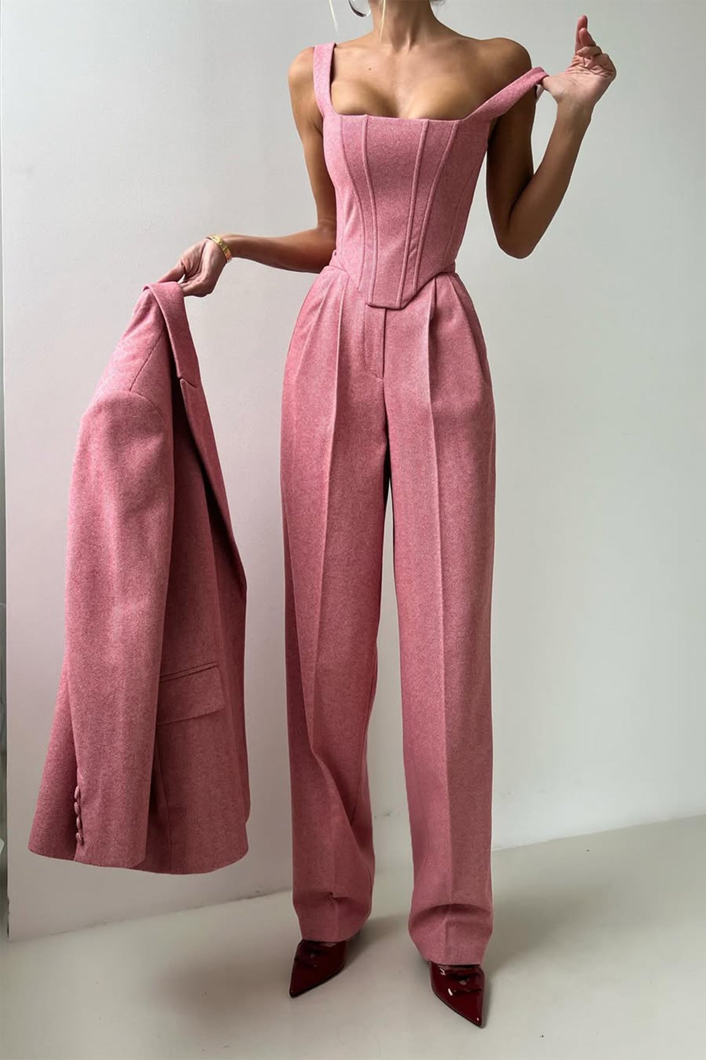 Imogen | Women's Three-Piece Herringbone Suit Set