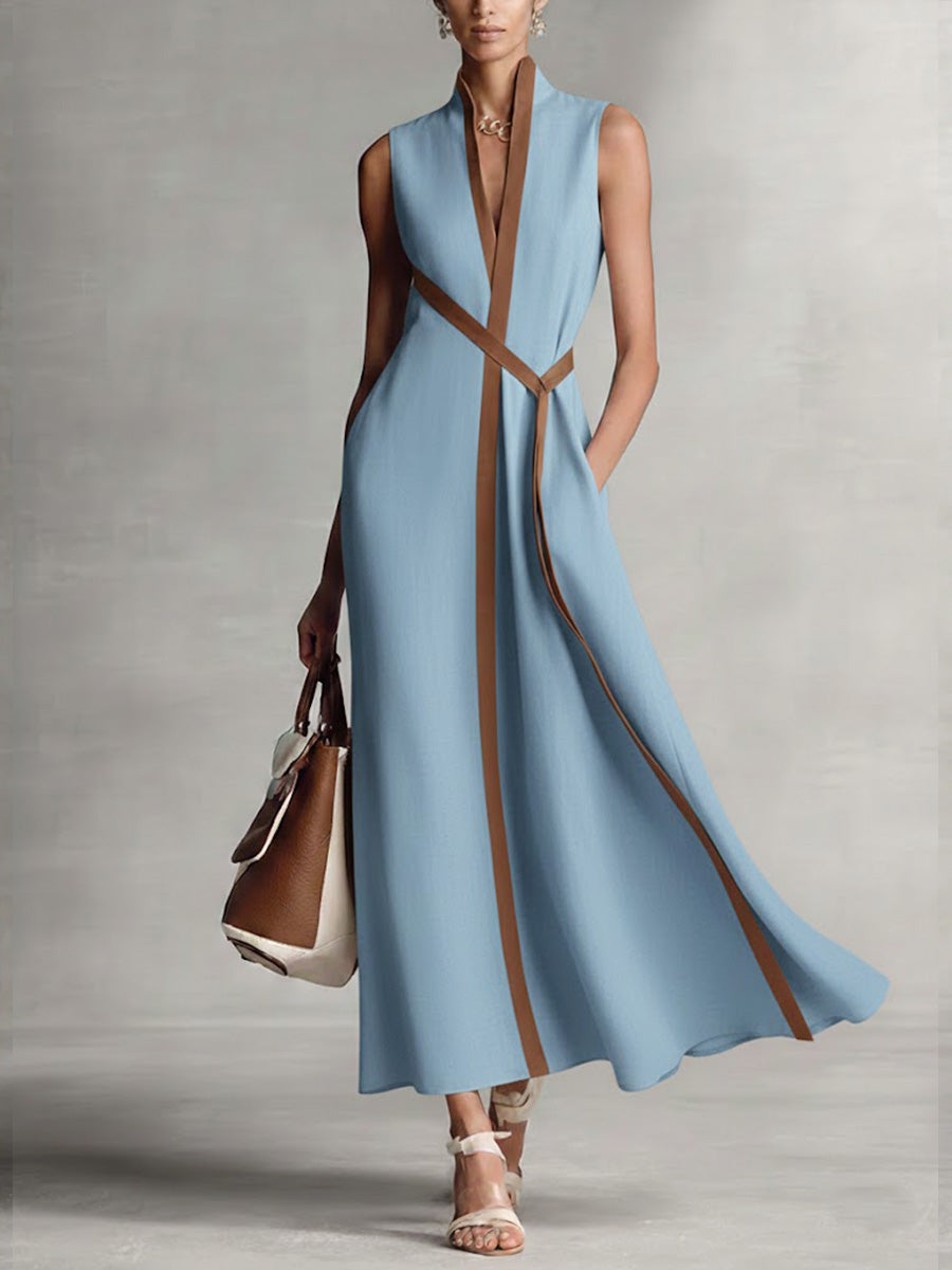 Lyra | Sleeveless Maxi Dress with Wrap Front for Women