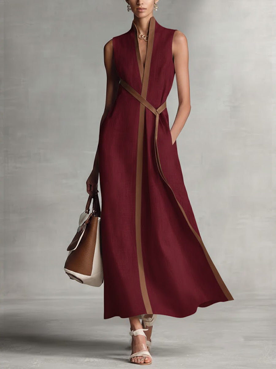 Lyra | Sleeveless Maxi Dress with Wrap Front for Women