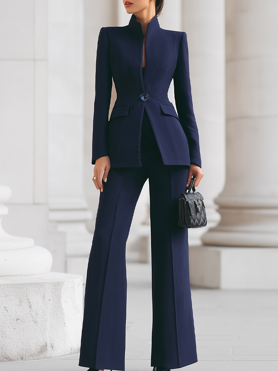 Mirabella | Women's Navy Blazer and Pants Ensemble