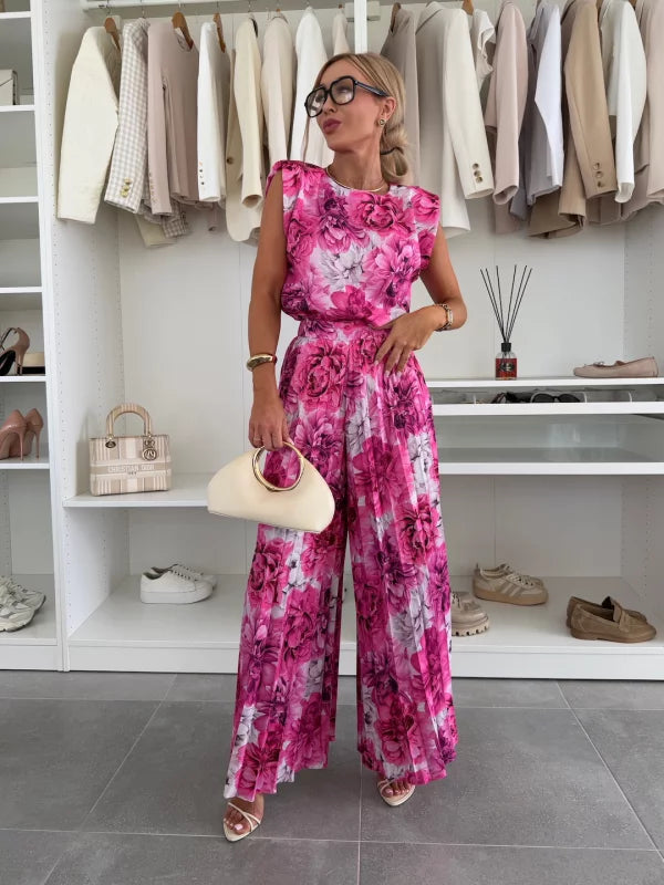 Mirabelle | Women's Sleeveless Top and Wide-Leg Pants Ensemble