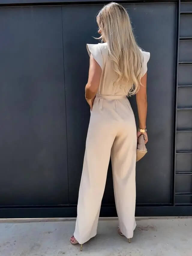 Miriam | Women's Wide Leg Jumpsuit with Flutter Sleeves