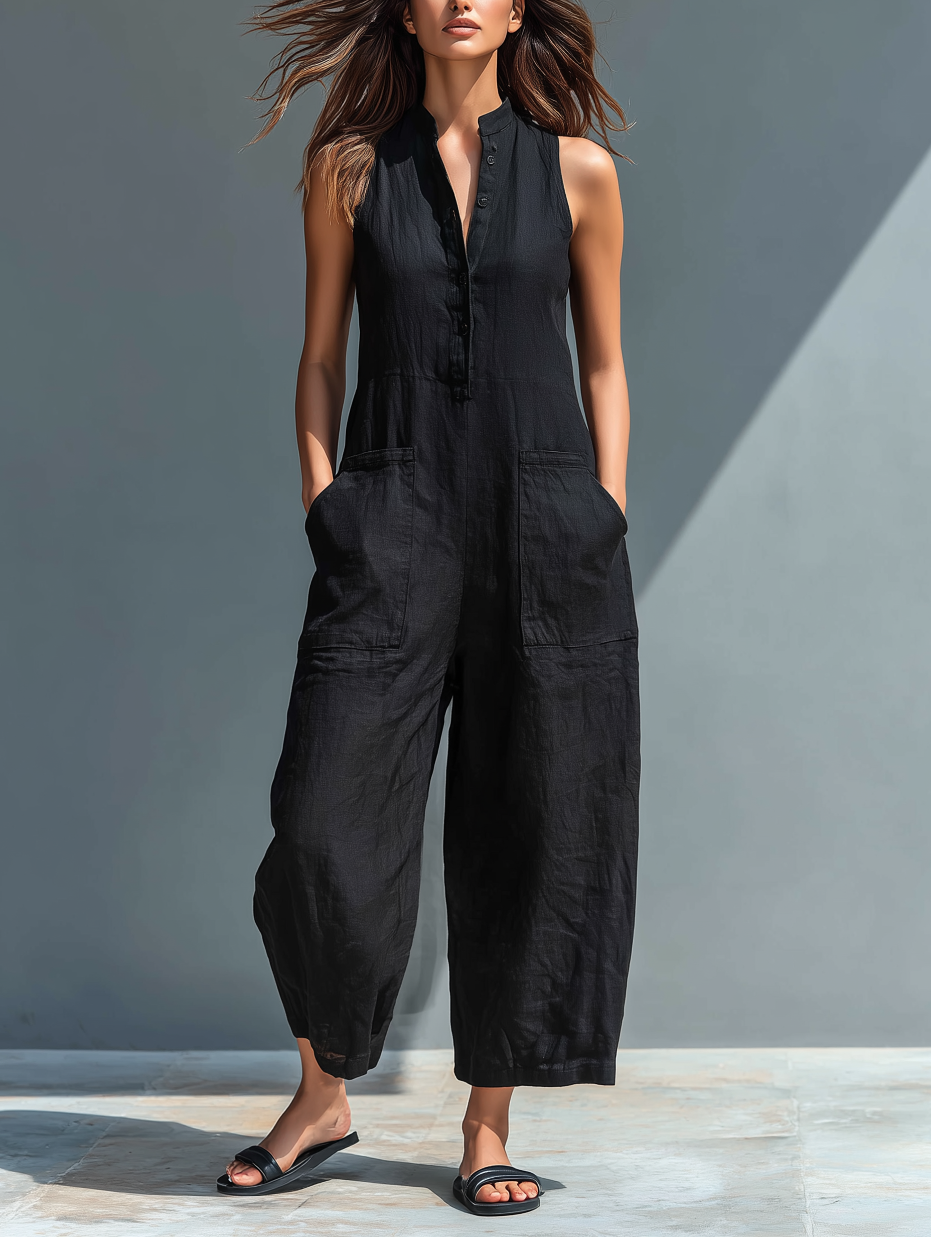 Naomi | Women's Sleeveless Wide-Leg Jumpsuit
