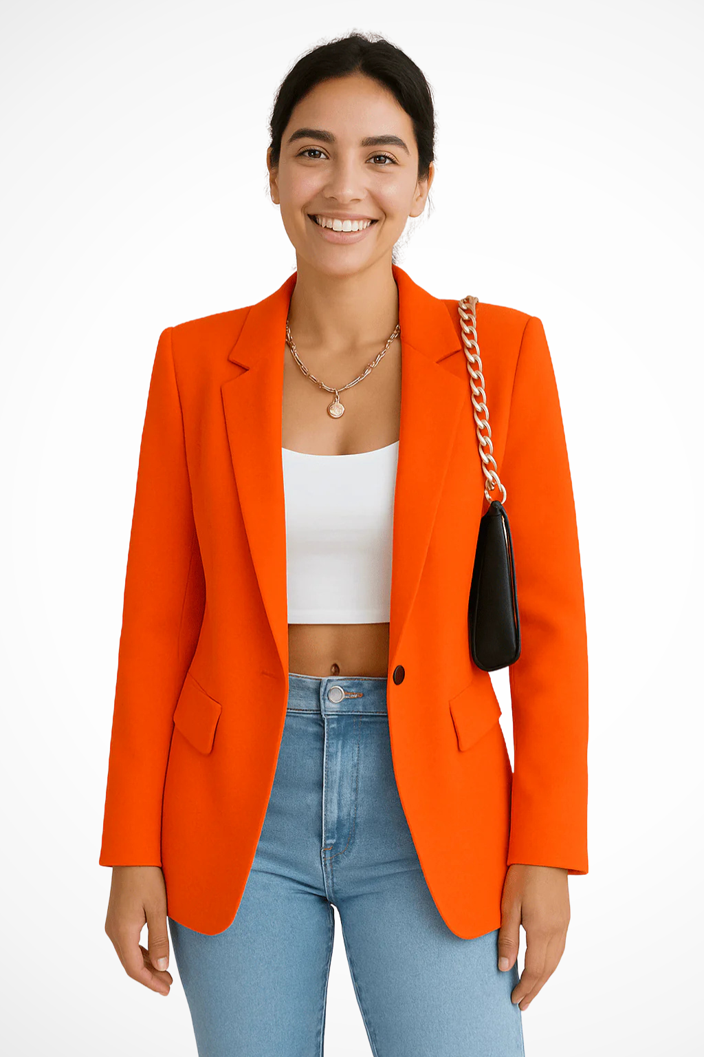 Nicolette | Women's Black Blazer with Single Button Closure