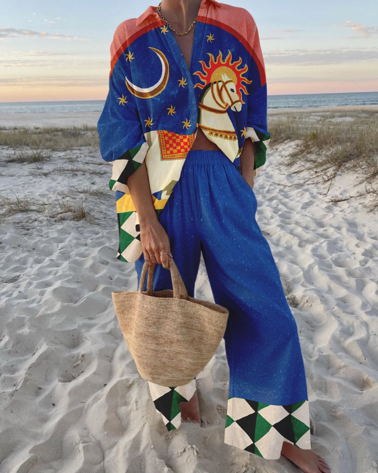 Noelle | Women's Long Sleeve Printed Two-Piece Set