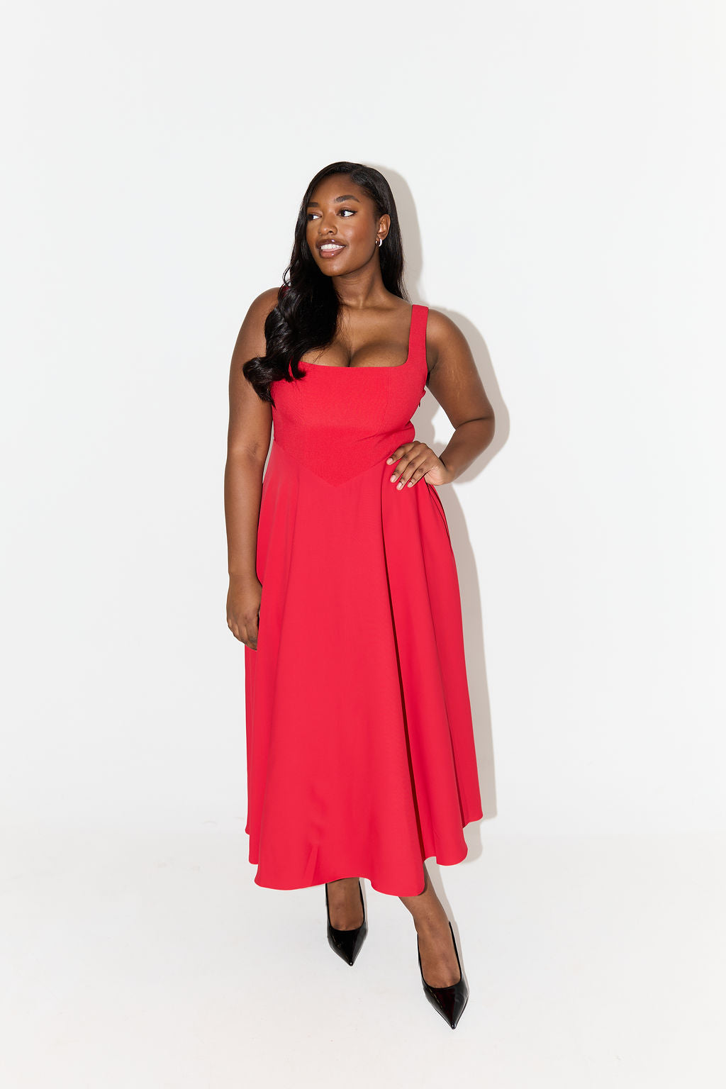 Angela™ | Elegant Flowing Midi Dress
