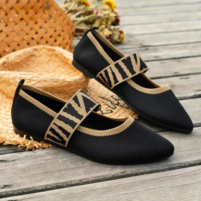 Ophelia | Women's Checkered Mary Jane Flats with Strap