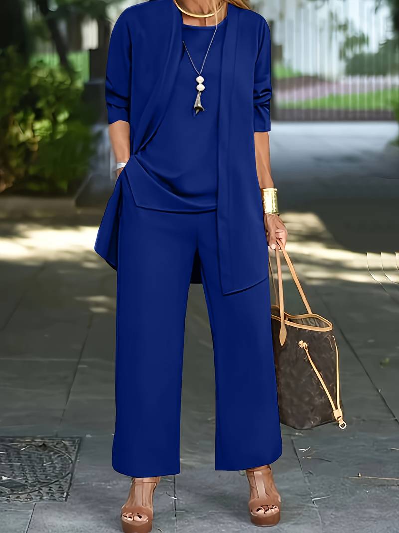 Ophira | Women's 3-Piece Set with Round Neck and Long Sleeves