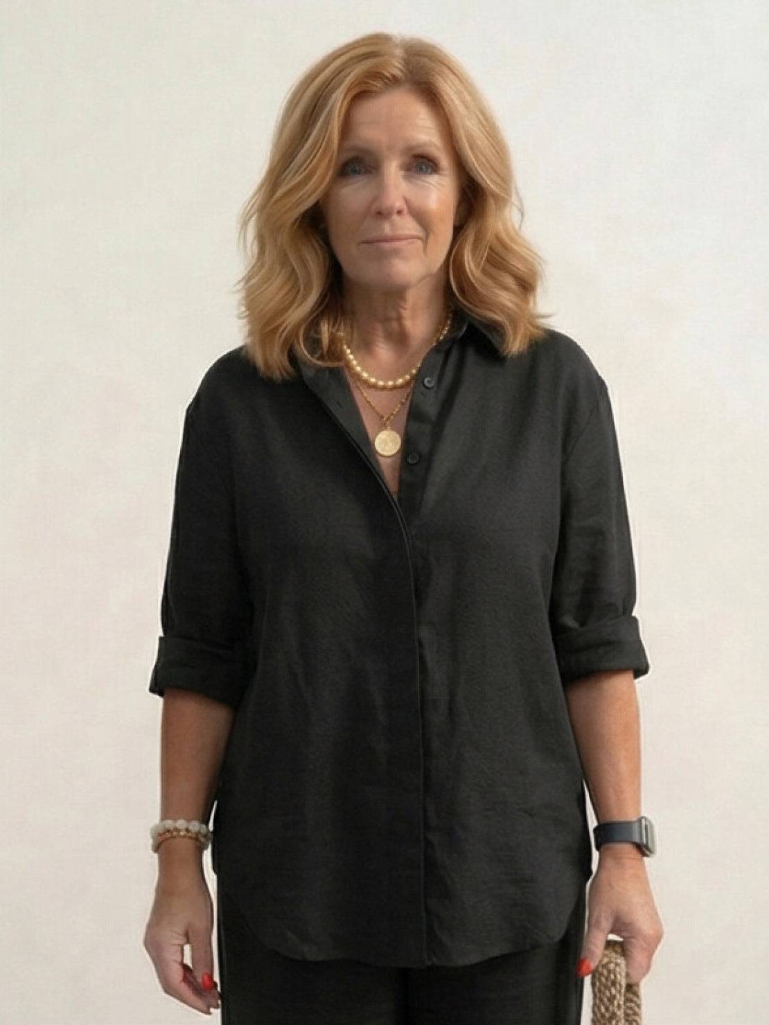 Vivian | Women's Relaxed Button-Up Shirt and Wide-Leg Pant Ensemble
