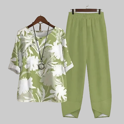 Persephone | Women's Butterfly-Patterned Two-Piece Ensemble