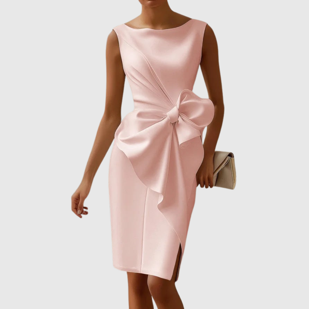Primrose | Women's Midi Dress with Sleeveless Design and Bow Detail