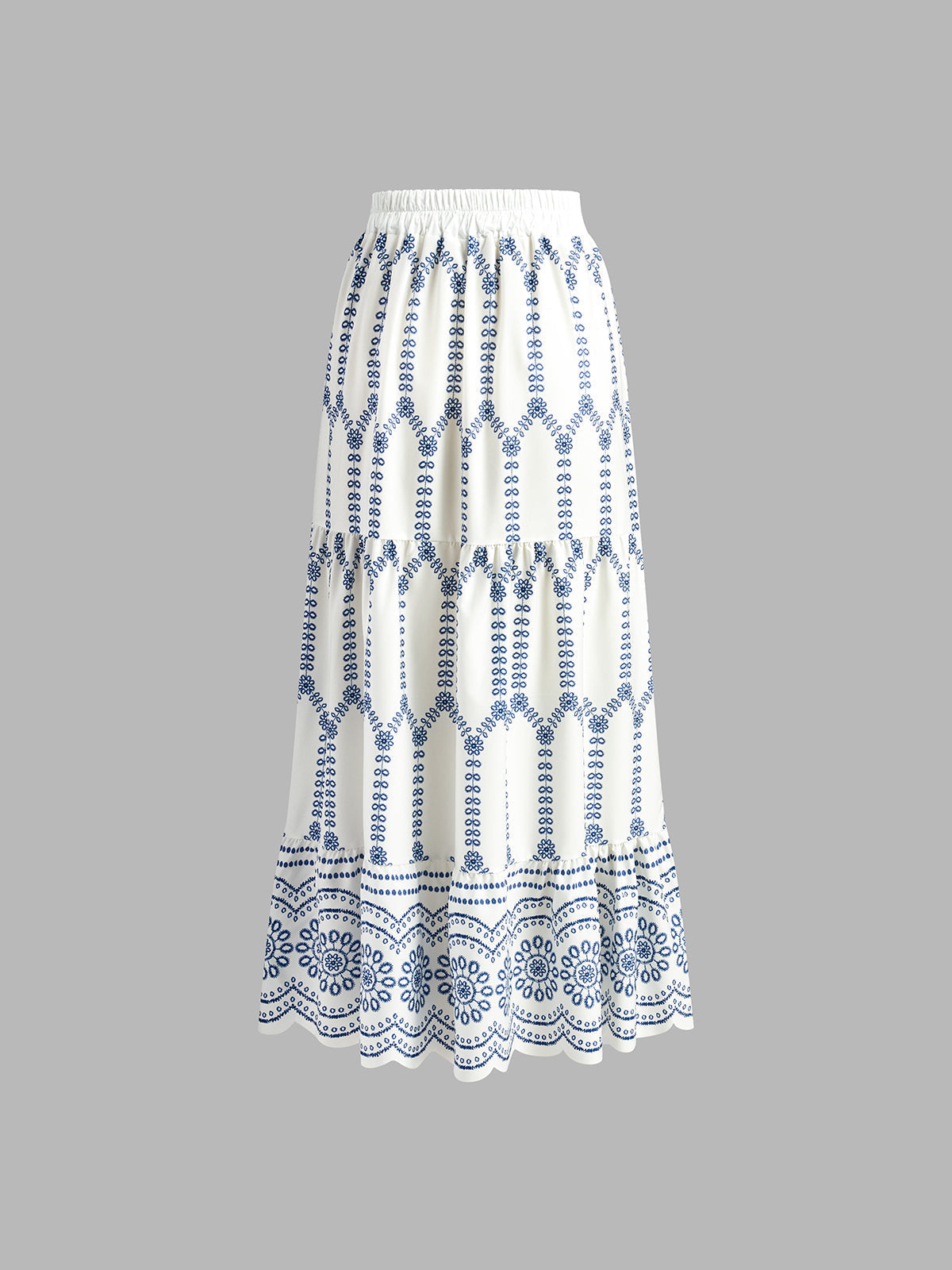 Santorini | Women's Embroidered Crop Top and Maxi Skirt Coordinated Set