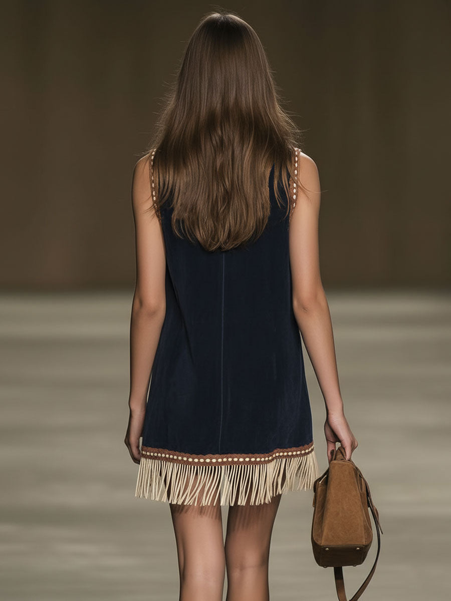 Raven | Bohemian Mini Dress with Embroidery for Women