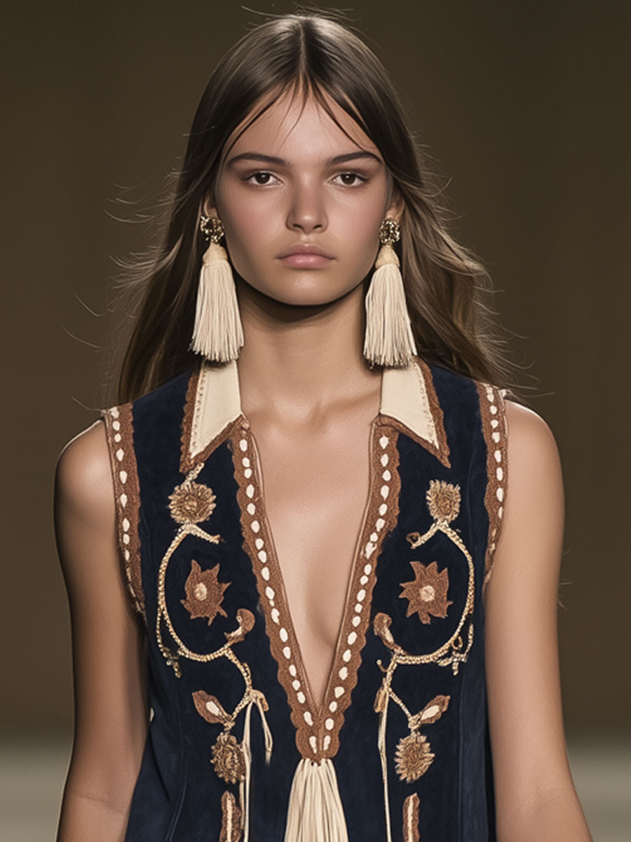 Raven | Bohemian Mini Dress with Embroidery for Women