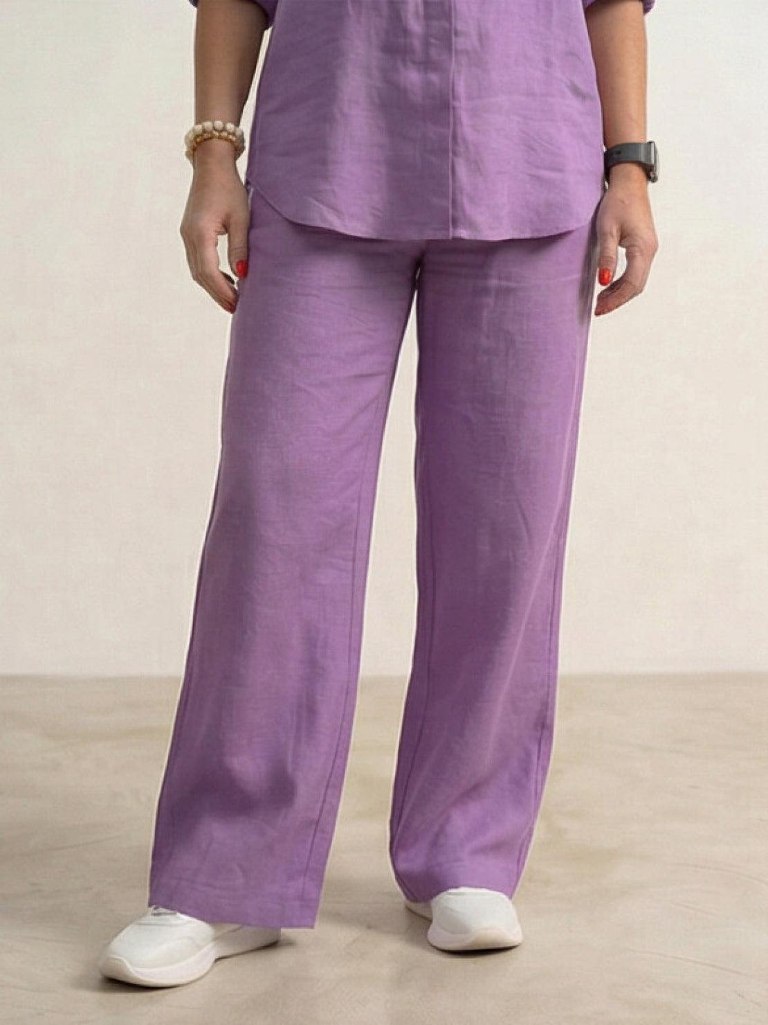 Vivian | Women's Relaxed Button-Up Shirt and Wide-Leg Pant Ensemble