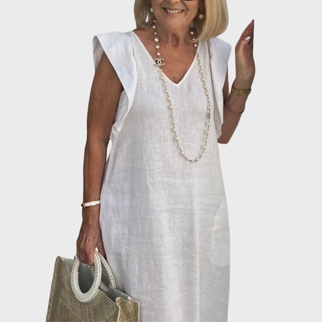 Rosalinda | Women's Sleeveless V-Neck Maxi Dress with Pockets