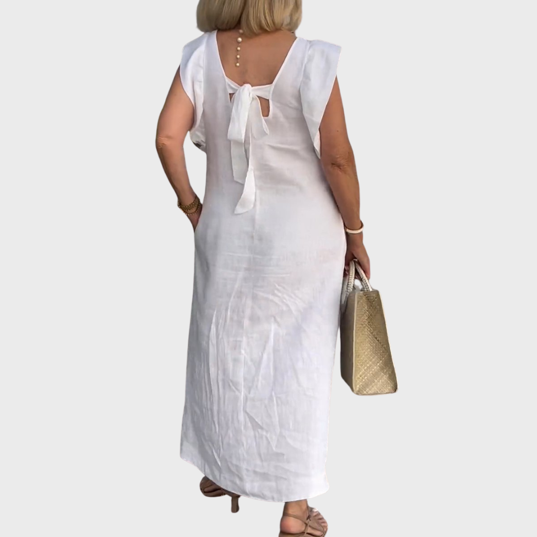 Rosalinda | Women's Sleeveless V-Neck Maxi Dress with Pockets