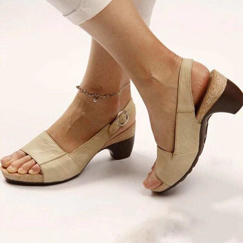 Vivian | Women's Slingback Sandals with Buckle Strap and Block Heel
