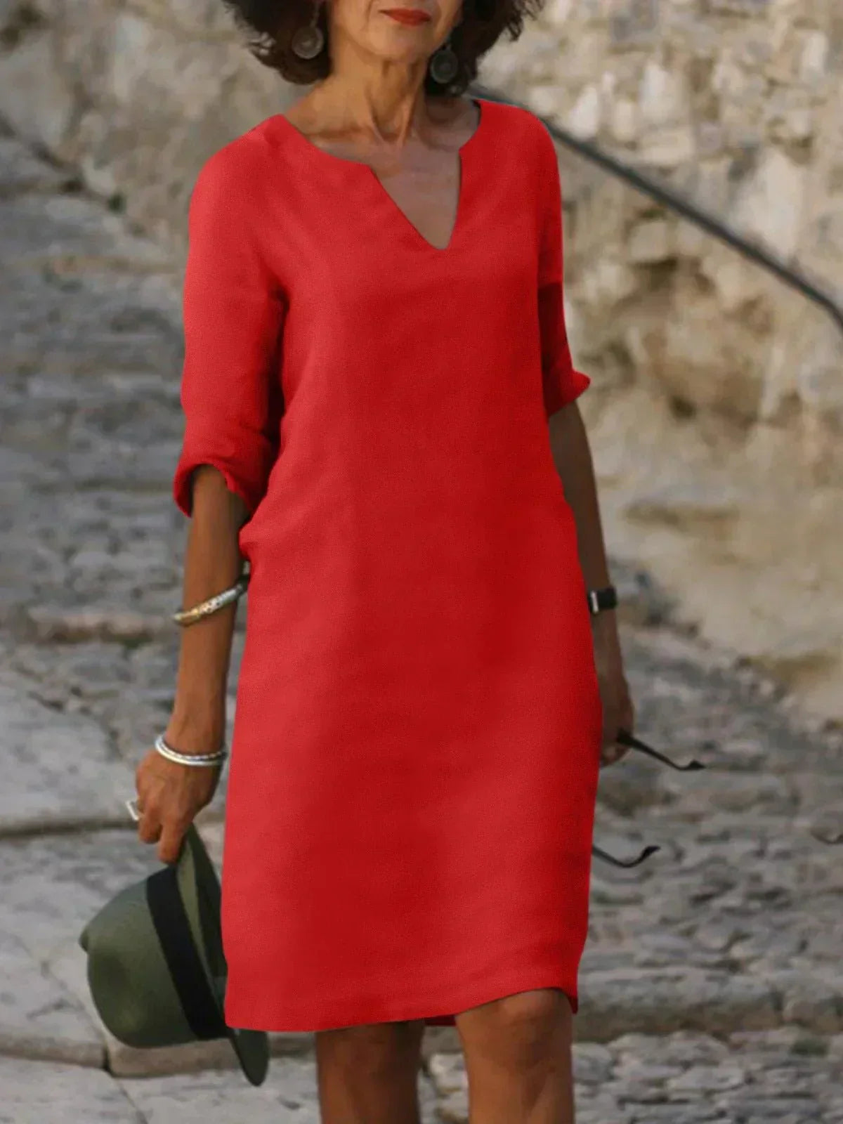 Skylar™ | Chic V-Neck Elegant Dress