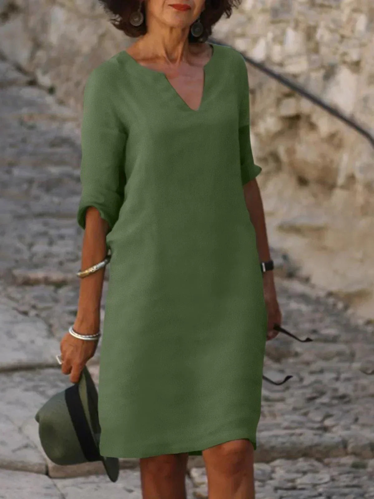 Skylar™ | Chic V-Neck Elegant Dress