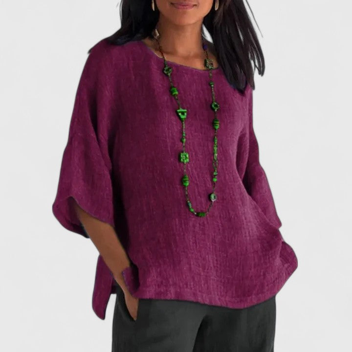 Serena | Women's 3/4 Sleeve Round Neck Blouse
