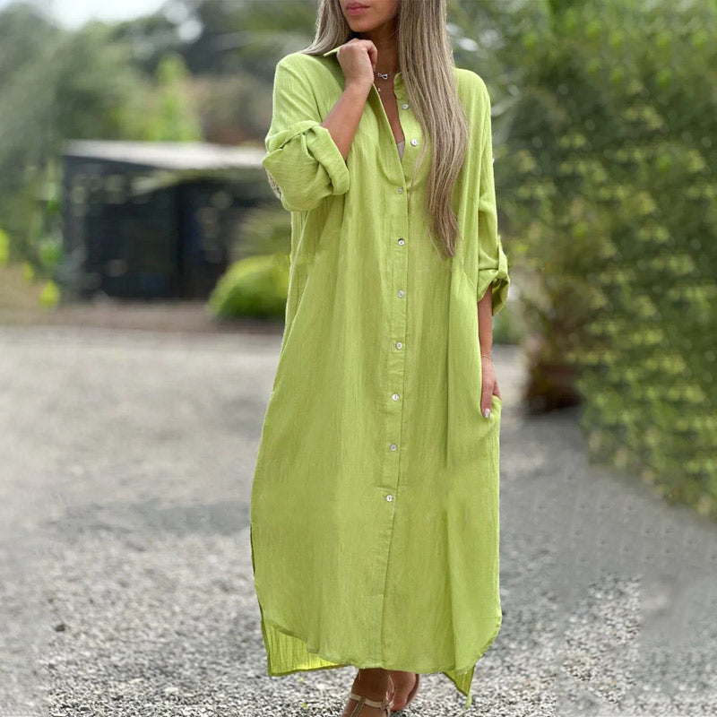 Brielle | Women's Relaxed Button-Up Maxi Shirt Dress