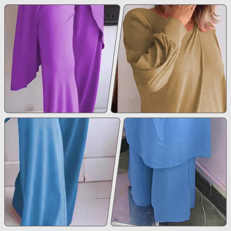 Haven | Women's Long Sleeve Tunic and Wide Leg Pants Two-Piece Set