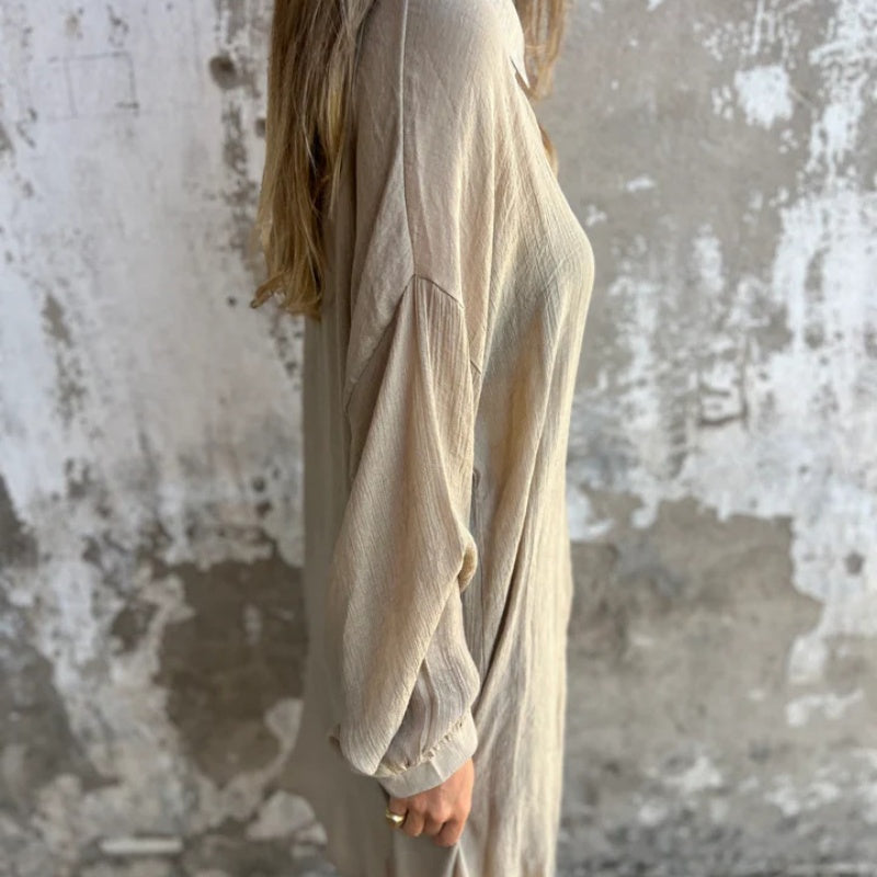 Funa | Women's Two-Piece Button-Up Shirt and Pant Ensemble