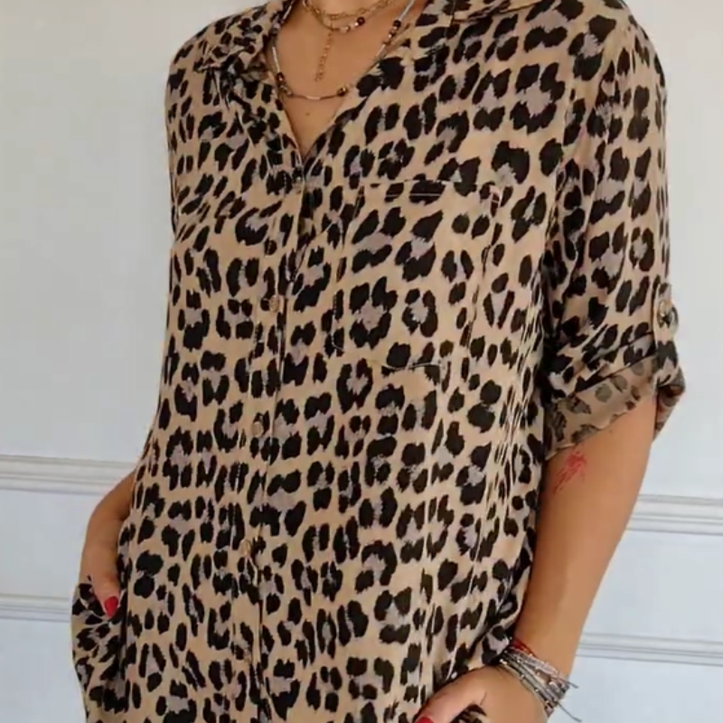 Charlene™ | Chic Leopard Print Top