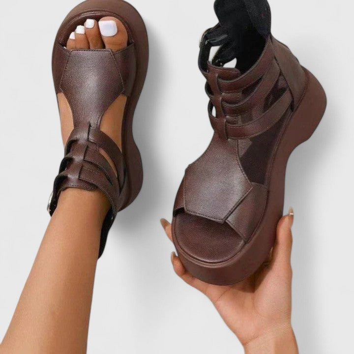 Nova Women's Open-Toe Platform Sandals with Ankle Strap
