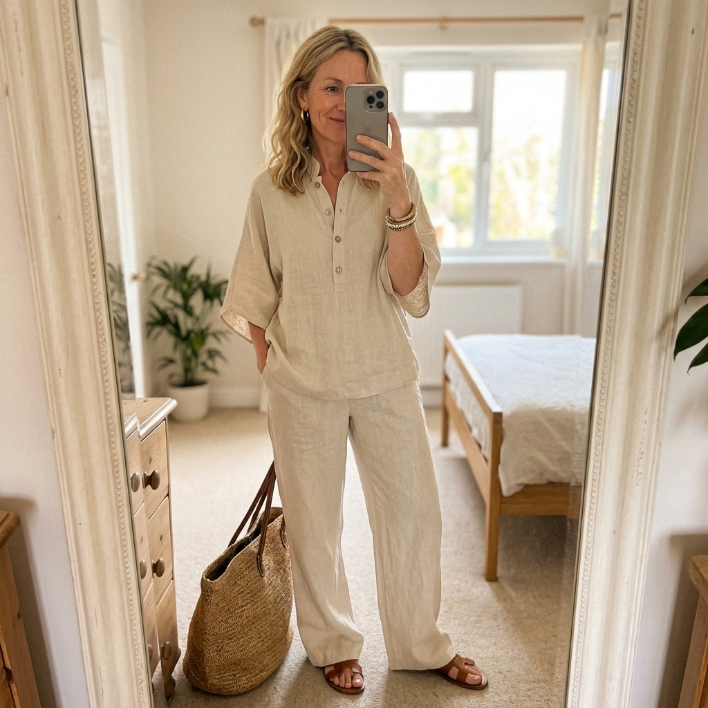 Tabitha | Relaxed Fit Women's Button-Up Blouse Set
